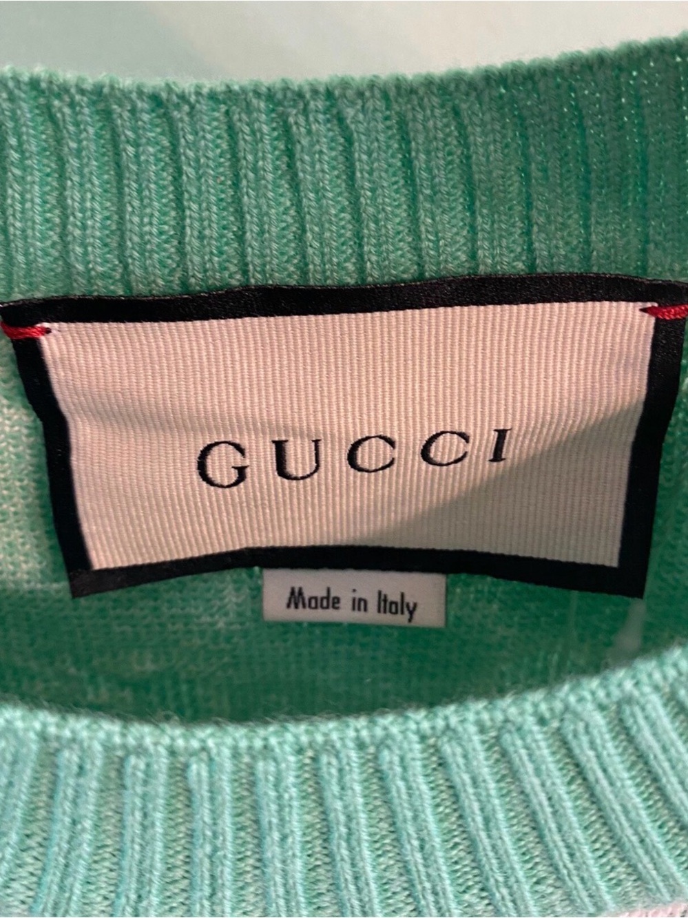 Gucci Mint Green GG Jacquard Crewneck Sweater - Picture 3 of 5